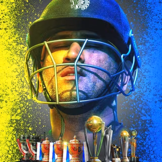 Ms Dhoni trophy wallpaper