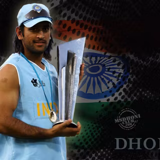 Ms Dhoni trophy wallpaper