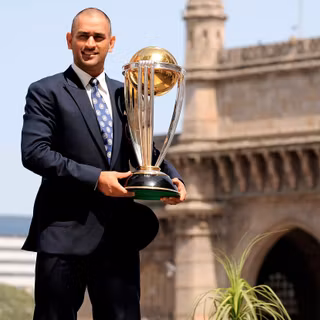 Ms Dhoni trophy wallpaper