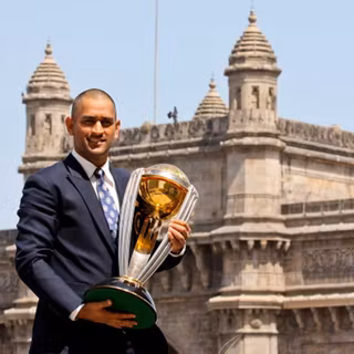 Ms Dhoni trophy wallpaper