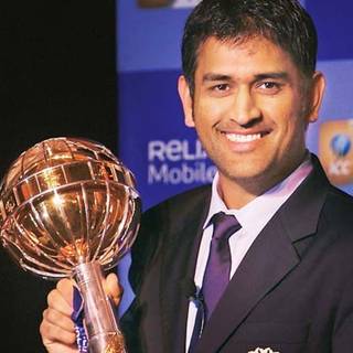 Ms Dhoni trophy wallpaper