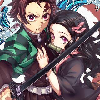 Nezuko Kamado and Tanjiro 4k iPhone wallpaper