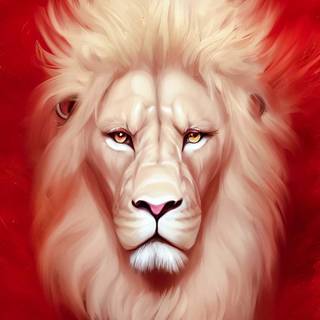 Albino lion iPhone wallpaper