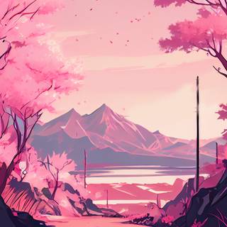 Anime aesthetic Sakura HD wallpaper
