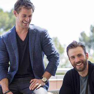 Chris Evans and Chris Hemsworth wallpaper