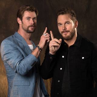 Chris Evans and Chris Hemsworth wallpaper