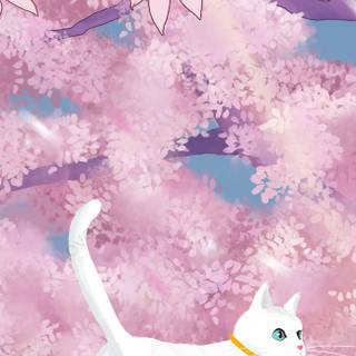 Spring cat phone wallpaper
