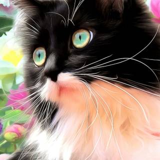 Spring cat phone wallpaper