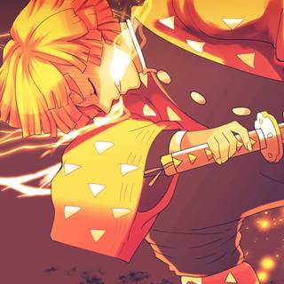 Demon Slayer Zenitsu phone 4K wallpaper