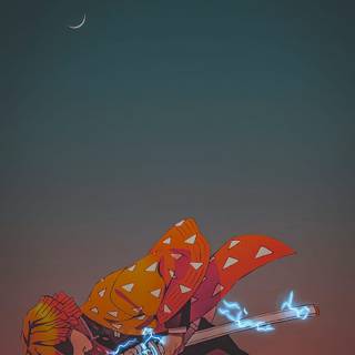 Demon Slayer Zenitsu phone 4K wallpaper