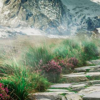 Nature mountain spring wallpaper