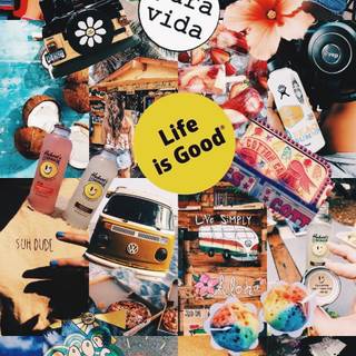 Summer iPhone collage wallpaper