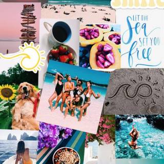 Summer iPhone collage wallpaper