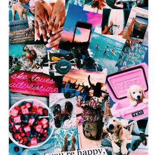 Summer iPhone collage wallpaper