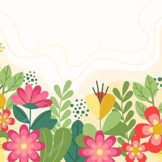 Springtime cartoon flower wallpaper