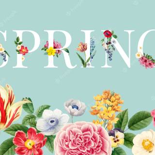 Springtime cartoon flower wallpaper