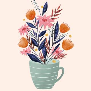 Springtime cartoon flower wallpaper