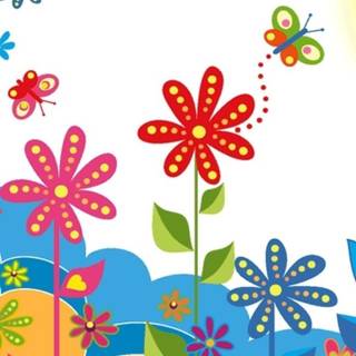 Spring flower cartoon wallpaper