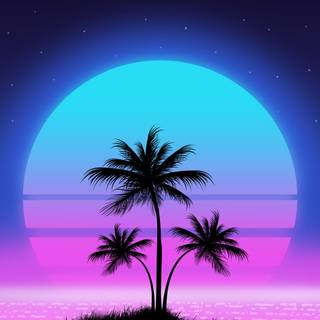 80s sunset wallpaper