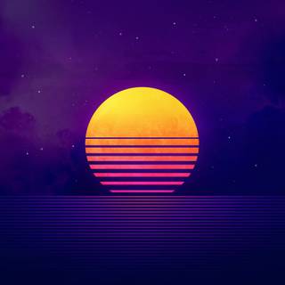 80s sunset wallpaper