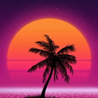 80s sunset wallpaper