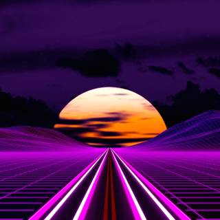 80s sunset wallpaper
