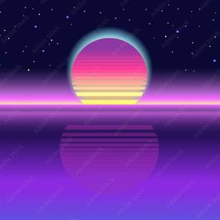 80s sunset wallpaper