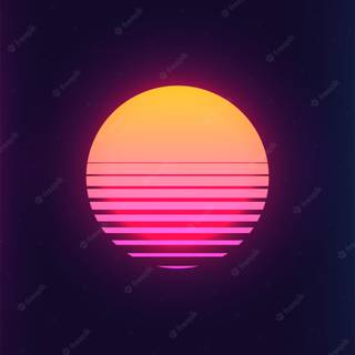 80s sunset wallpaper