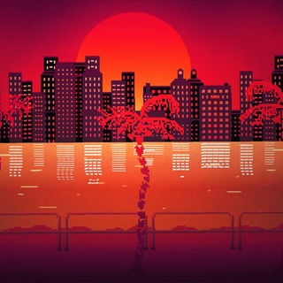 80s sunset wallpaper