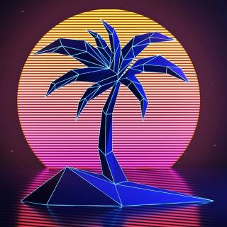 80s sunset wallpaper
