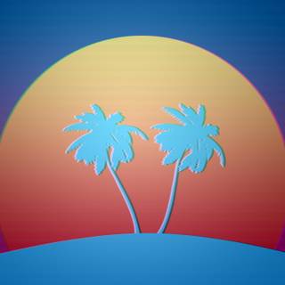 80s sunset wallpaper
