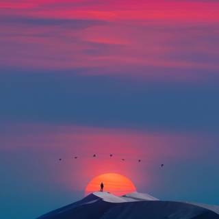 80s sunset wallpaper