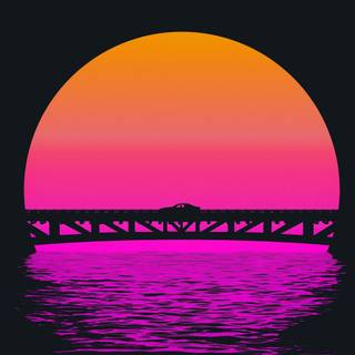 80s sunset wallpaper
