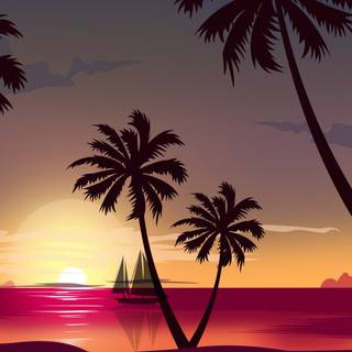 80s sunset wallpaper