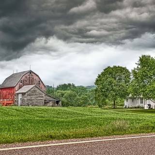 Farm house springtime wallpaper