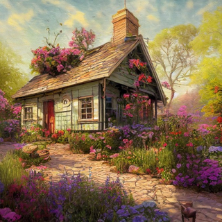 Farm house springtime wallpaper