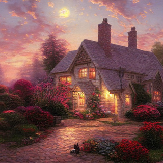 Farm house springtime wallpaper