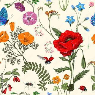 Vintage summer flower wallpaper
