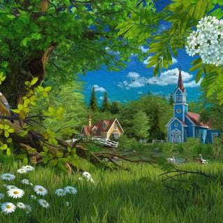 Vintage summer nature wallpaper