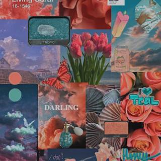 Aesthetic spring teal wallpaper
