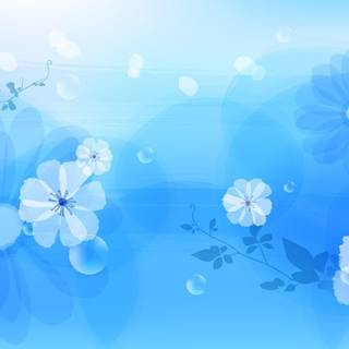 Spring flowers blue wallpaper