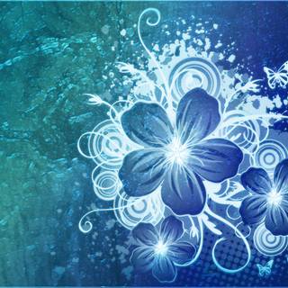 Spring flowers blue wallpaper