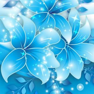 Spring flowers blue wallpaper