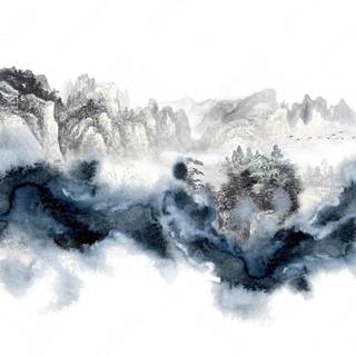 Ink wash painting wallpaper