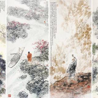 Ink wash painting wallpaper