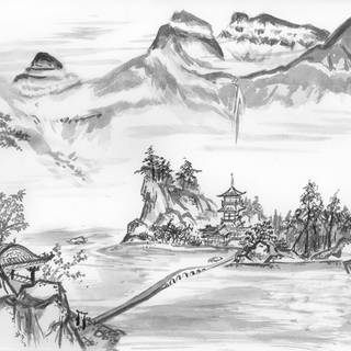 Ink wash painting wallpaper