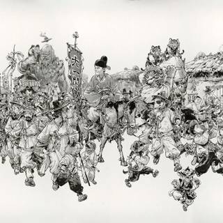 Ink wash painting wallpaper