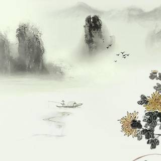 Ink wash painting wallpaper