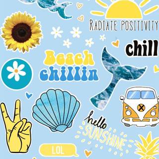 Aesthetic summer blue wallpaper