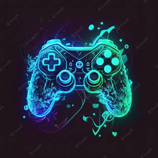 Neon controller wallpaper